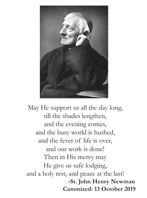 Saint John Henry Cardinal Newman Prayer Cards (LARGE)